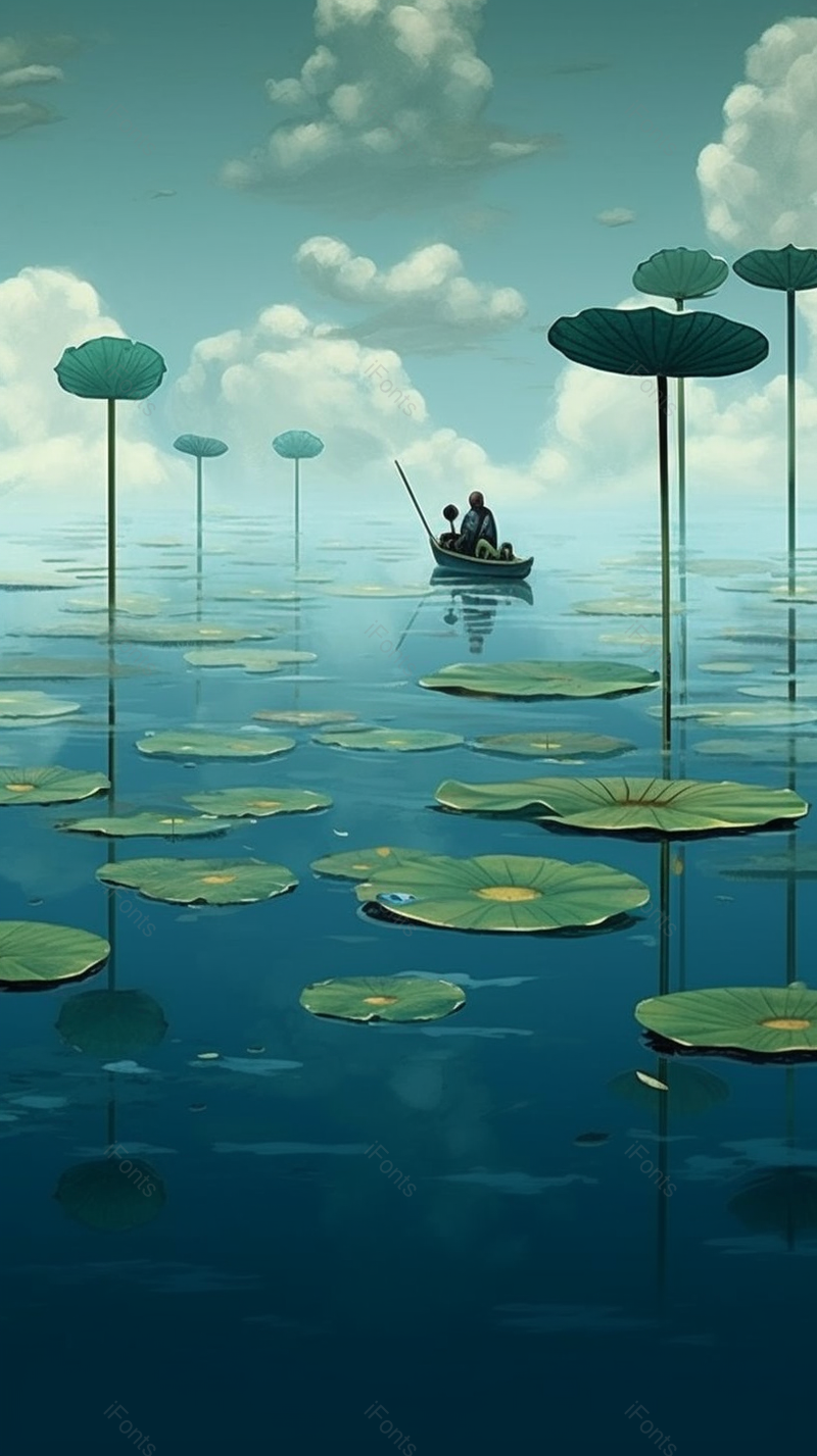河面上户外景色荷花池背景插画图,插画/手绘图,插画/手绘图库,插画/手绘图下载,插画/手绘